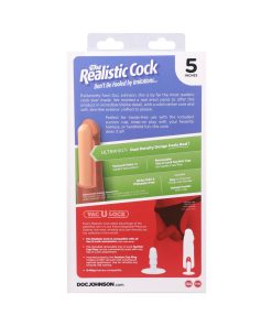 The Realistic Cock 5 In. Ultraskyn Vac-U-Lock Dildo Caramel