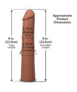 The Realistic Cock 9 In. Ultraskyn Vac-U-Lock Dildo Caramel