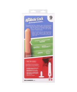 The Realistic Cock 9 In. Ultraskyn Vac-U-Lock Dildo Caramel