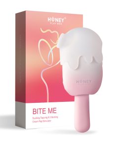 Honey Play Box Bite Me Sucking Tapping & Vibrating Cream Pop Stimulator Pink