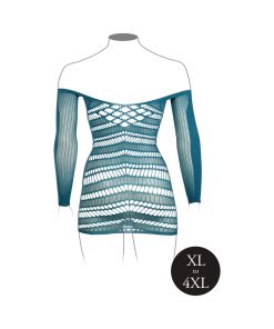 Le Desir Long-Sleeved Net Mini Dress Ocean Deep Queen Size