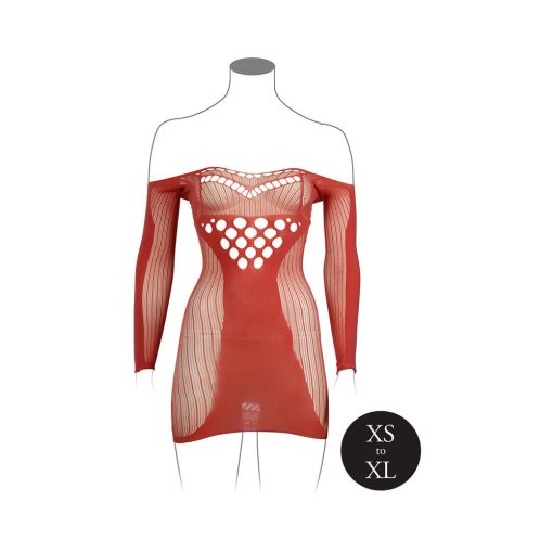 Le Desir Long-Sleeved Net Mini Dress Sunset Glow O/S - Image 4