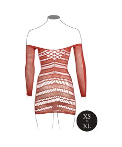 Le Desir Long-Sleeved Net Mini Dress Sunset Glow O/S
