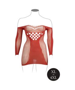 Le Desir Long-Sleeved Net Mini Dress Sunset Glow Queen Size