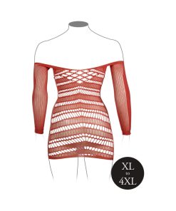 Le Desir Long-Sleeved Net Mini Dress Sunset Glow Queen Size