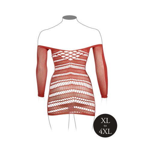 Le Desir Long-Sleeved Net Mini Dress Sunset Glow Queen Size - Image 5