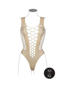 Le Desir V-Neck Teddy With Opaque Panels Sandy Beach O/S