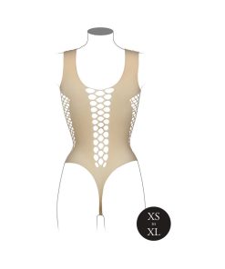 Le Desir V-Neck Teddy With Opaque Panels Sandy Beach O/S