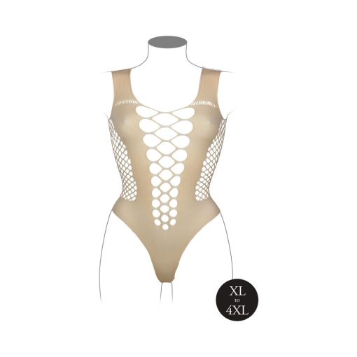 Le Desir V-Neck Teddy With Opaque Panels Sandy Beach Queen Size - Image 4