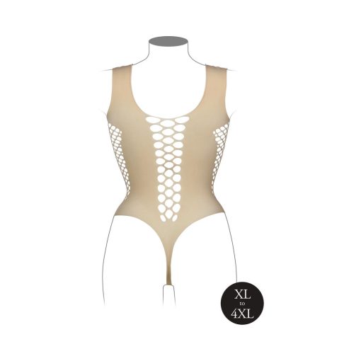 Le Desir V-Neck Teddy With Opaque Panels Sandy Beach Queen Size - Image 5