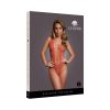 Le Desir V-Neck Teddy With Opaque Panels Sunset Glow O/S