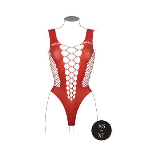Le Desir V-Neck Teddy With Opaque Panels Sunset Glow O/S - Image 4