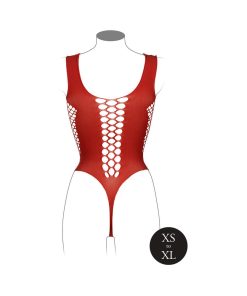 Le Desir V-Neck Teddy With Opaque Panels Sunset Glow O/S