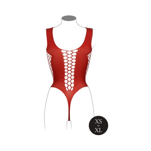 Le Desir V-Neck Teddy With Opaque Panels Sunset Glow O/S - Image 5