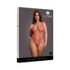Le Desir V-Neck Teddy With Opaque Panels Sunset Glow Queen Size