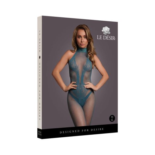 Le Desir Fishnet And Lace Bodystocking Ocean Deep O/S