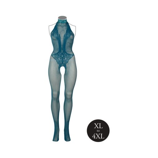 Le Desir Fishnet And Lace Bodystocking Ocean Deep Queen Size - Image 4