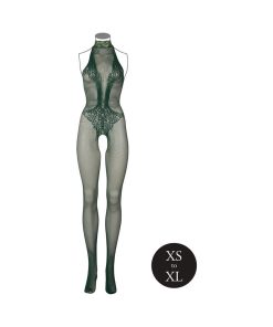 Le Desir Fishnet And Lace Bodystocking Midnight Green O/S