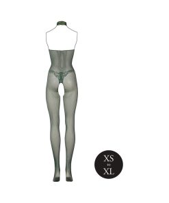 Le Desir Fishnet And Lace Bodystocking Midnight Green O/S