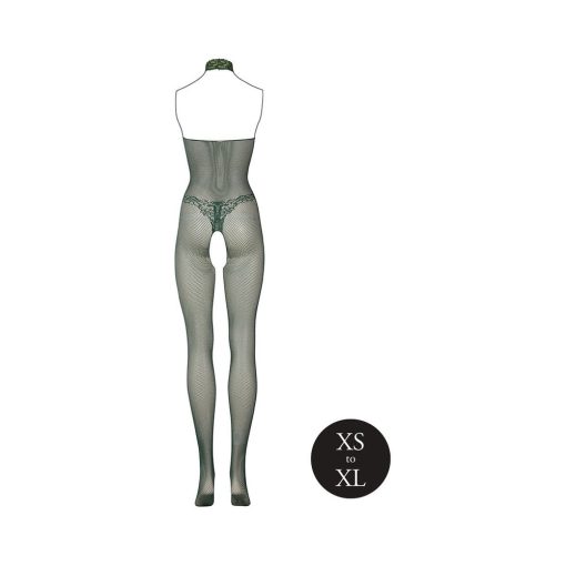 Le Desir Fishnet And Lace Bodystocking Midnight Green O/S - Image 5