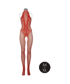 Le Desir Fishnet And Lace Bodystocking Sunset Glow O/S