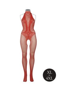 Le Desir Fishnet And Lace Bodystocking Sunset Glow Queen Size