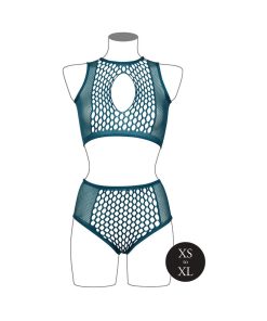Le Desir Duo Net Key-Hole Bra Set Ocean Deep O/S