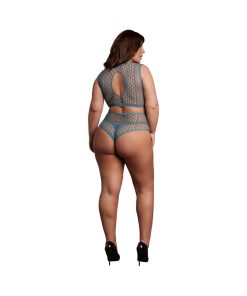 Le Desir Duo Net Key-Hole Bra Set Ocean Deep Queen Size