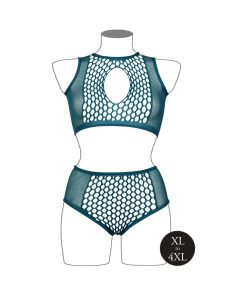 Le Desir Duo Net Key-Hole Bra Set Ocean Deep Queen Size