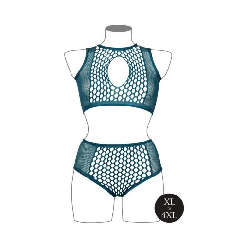 Le Desir Duo Net Key-Hole Bra Set Ocean Deep Queen Size - Image 4