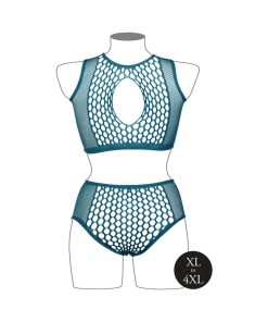 Le Desir Duo Net Key-Hole Bra Set Ocean Deep Queen Size
