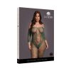 Le Desir Lace Long-Sleeved Bodystocking Midnight Green Queen Size