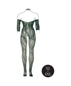 Le Desir Lace Long-Sleeved Bodystocking Midnight Green Queen Size