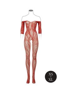Le Desir Lace Long-Sleeved Bodystocking Sunset Glow O/S