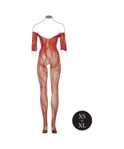 Le Desir Lace Long-Sleeved Bodystocking Sunset Glow O/S