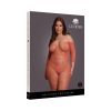 Le Desir Lace Long-Sleeved Bodystocking Sunset Glow Queen Size