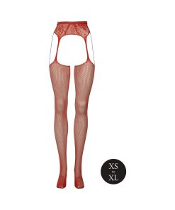 Le Desir Fishnet And Lace Garterbelt Stockings Sunset Glow O/S