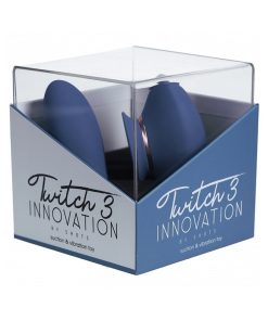 Twitch 3 Silicone Rechargeable Vibrator & Suction Blue/Grey