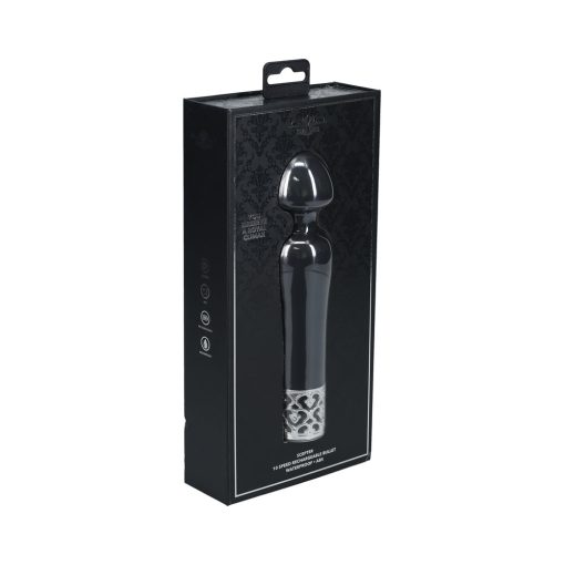 Royal Gems Scepter Silicone Rechargeable Vibrator Black - Image 3