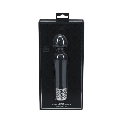Royal Gems Scepter Silicone Rechargeable Vibrator Black - Image 4