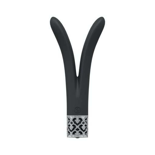 Royal Gems Dueling Queens Silicone Rechargeable Vibrator Black - Image 2