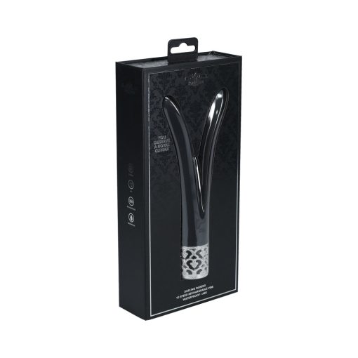 Royal Gems Dueling Queens Silicone Rechargeable Vibrator Black - Image 3