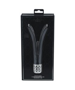 Royal Gems Dueling Queens Silicone Rechargeable Vibrator Black