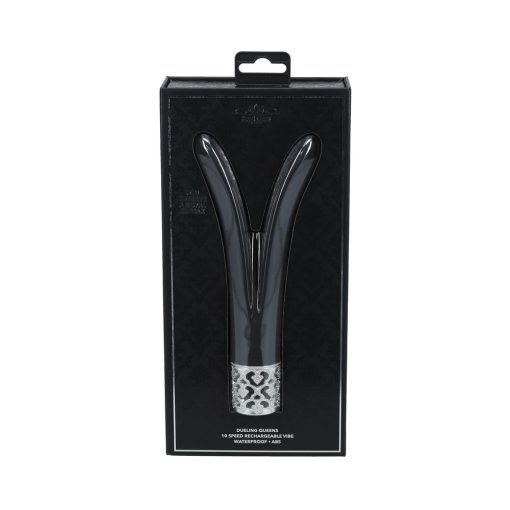 Royal Gems Dueling Queens Silicone Rechargeable Vibrator Black - Image 4