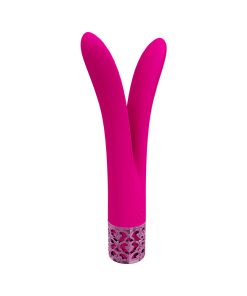 Royal Gems Dueling Queens Silicone Rechargeable Vibrator Pink