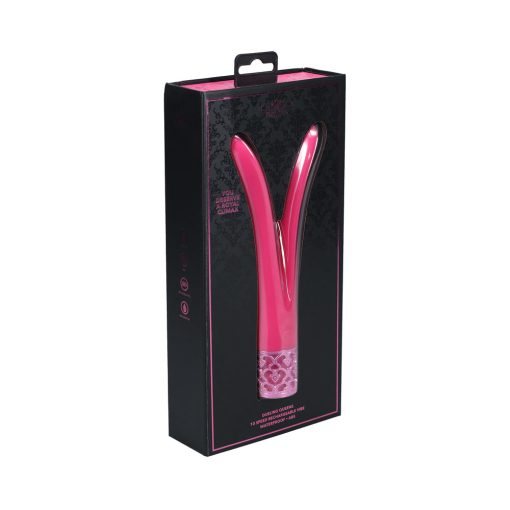 Royal Gems Dueling Queens Silicone Rechargeable Vibrator Pink - Image 3