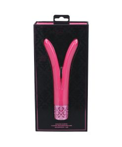 Royal Gems Dueling Queens Silicone Rechargeable Vibrator Pink