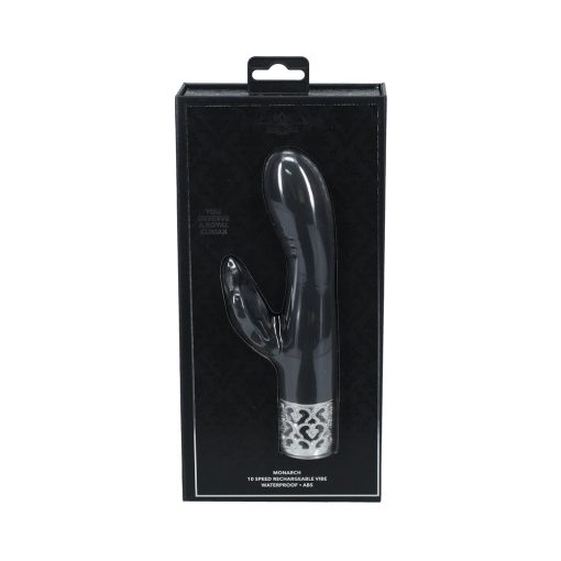Royal Gems Monarch Silicone Rechargeable Vibrator Black - Image 4