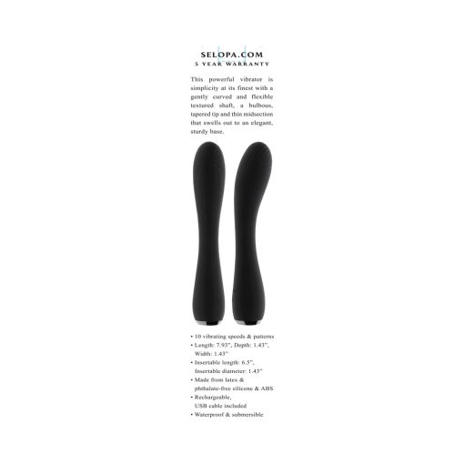 Selopa Midnight Magic Rechargeable Vibrator Silicone Black - Image 9