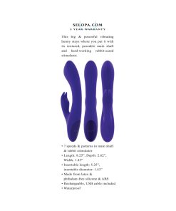 Selopa Poseable Bunny Dual Stimulator – Rechargeable, Waterproof, Purple